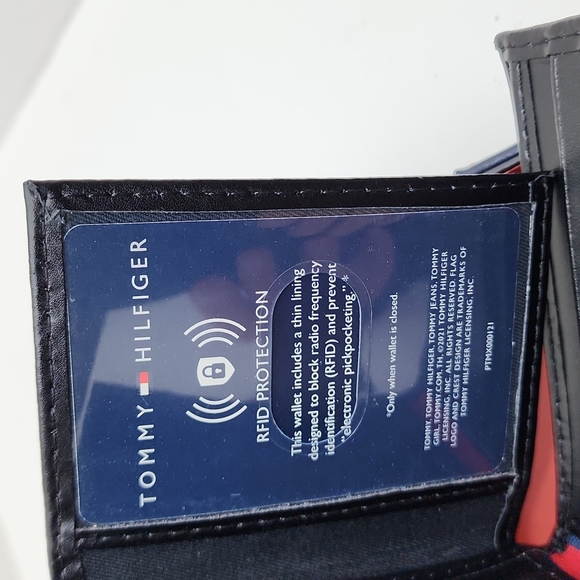 ⭐️TOMMY HILFIGER 💯 MENS WALLET BLACK, LEATHER WALLET - Picture 8 of 11